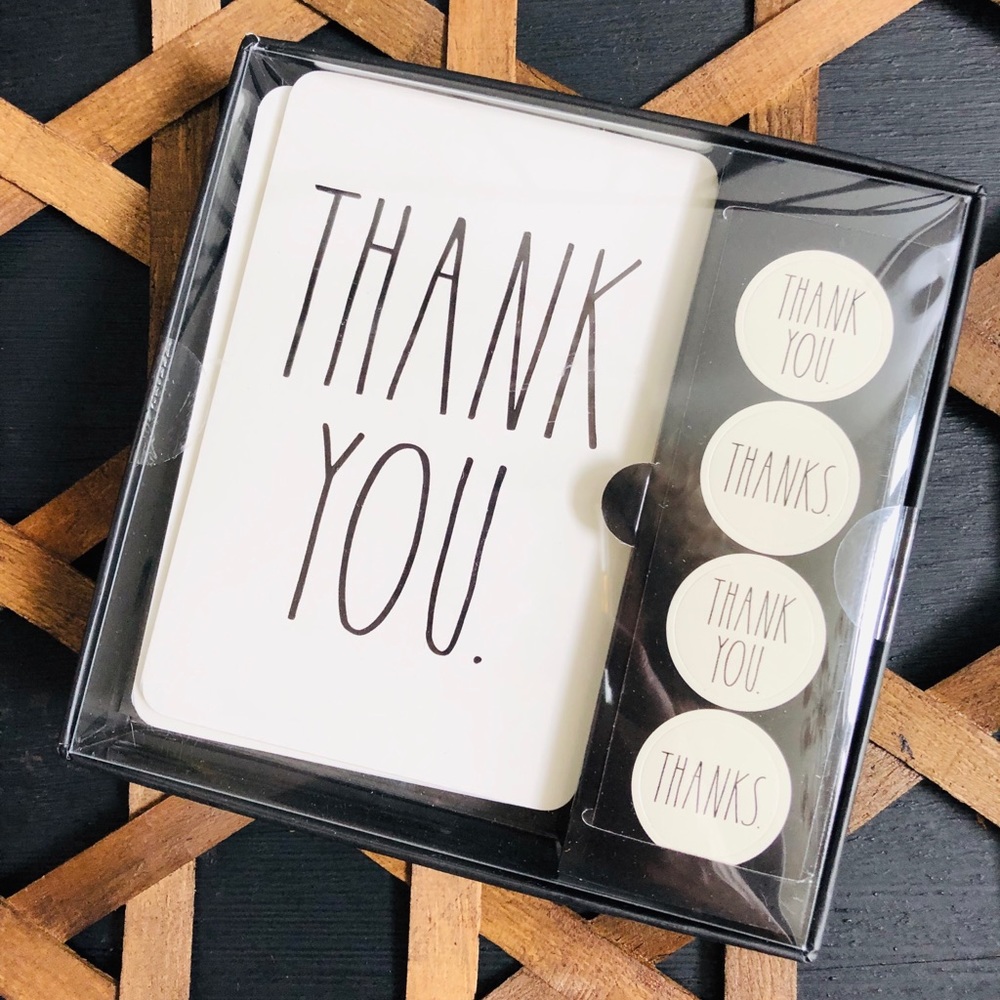 RAE DUNN•THANK YOU Card + Stickers set